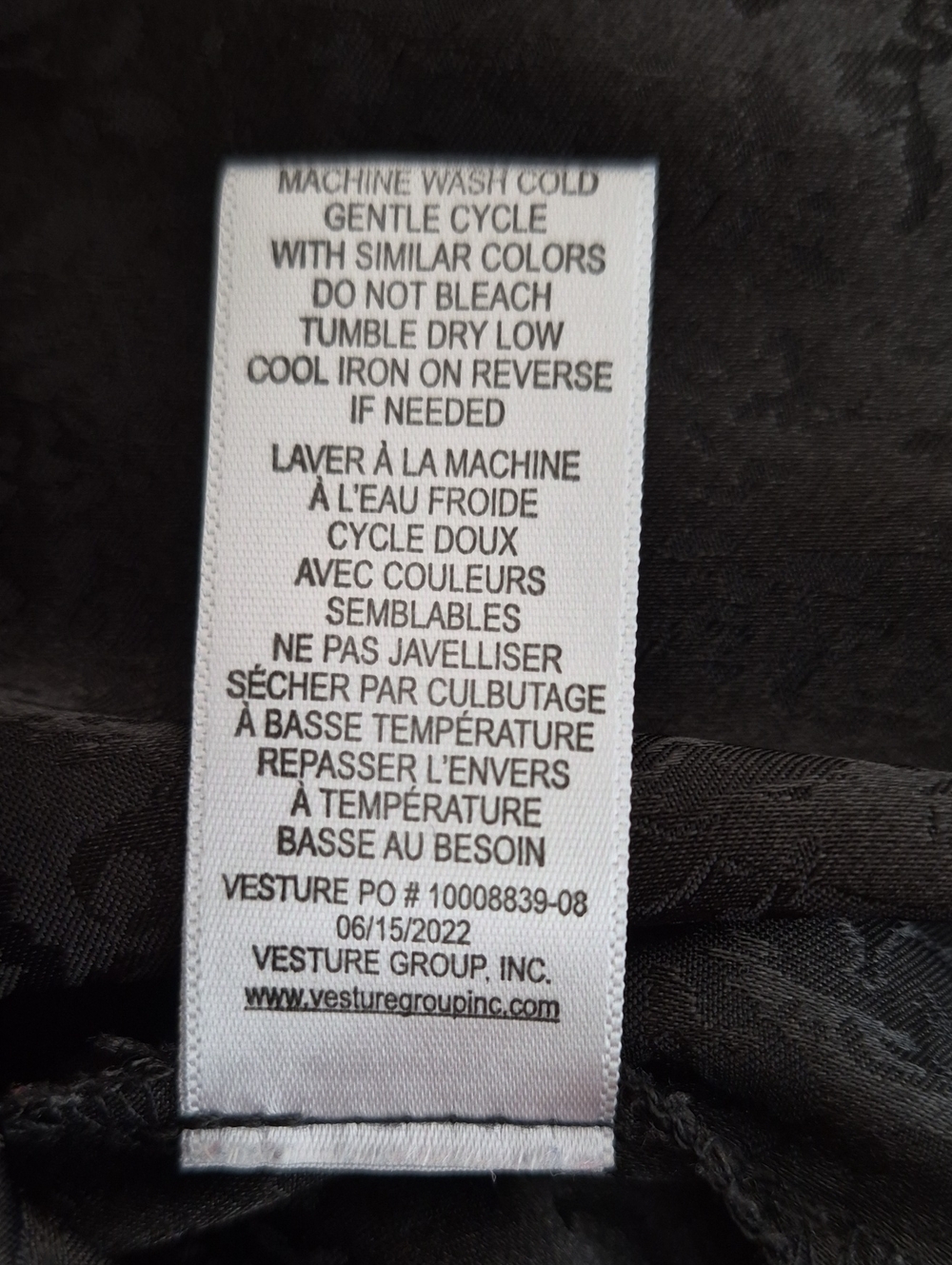 Black Crinkle Print Long Sleeve Top - Picture 5 of 8
